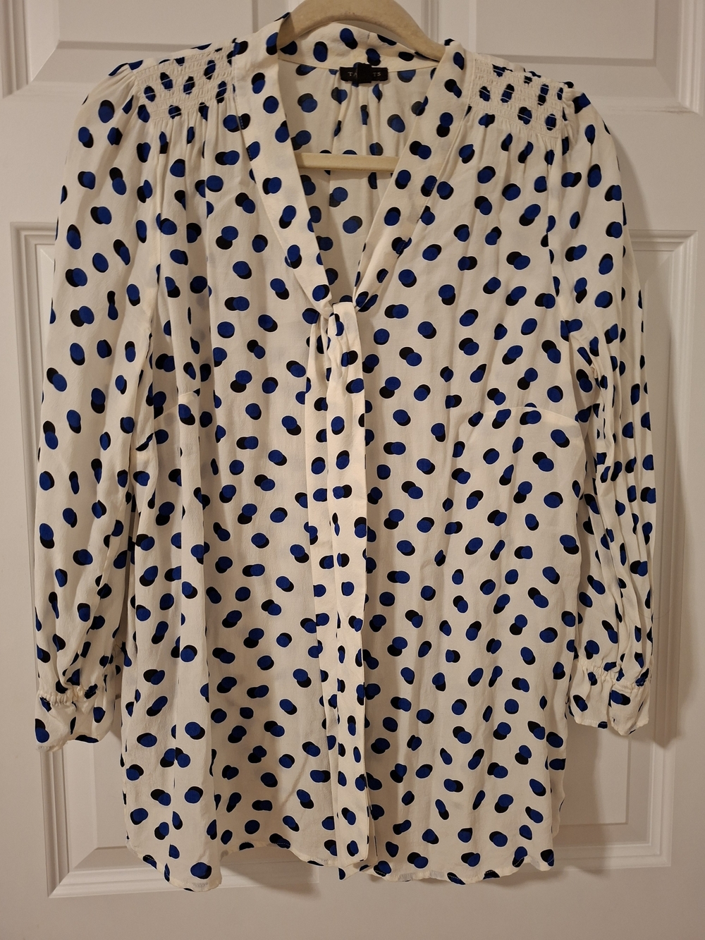 Talbots Tie-Neck Long Sleeve Blouse, Size L